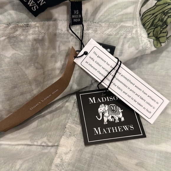 MADISON MATHEWS Pawley Midi Dress Green Tropical Toile SIZE XS NWT - Picture 4 of 6